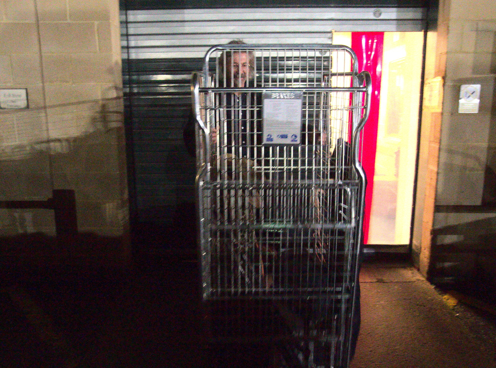 Rob behind a steel cage from The BBs at Centre Parcs, Elvedon, Norfolk - 5th November 2015
