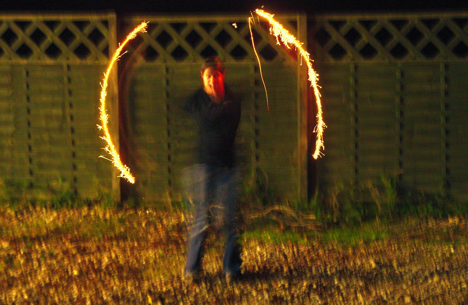 Isobel goes nuts with a sparkler from The BBs at Centre Parcs, Elvedon, Norfolk - 5th November 2015