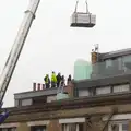 The tub is lowered into position, Hot-tub Penthouse, Thornham Walks, and Building, London and Suffolk - 12th November 2015