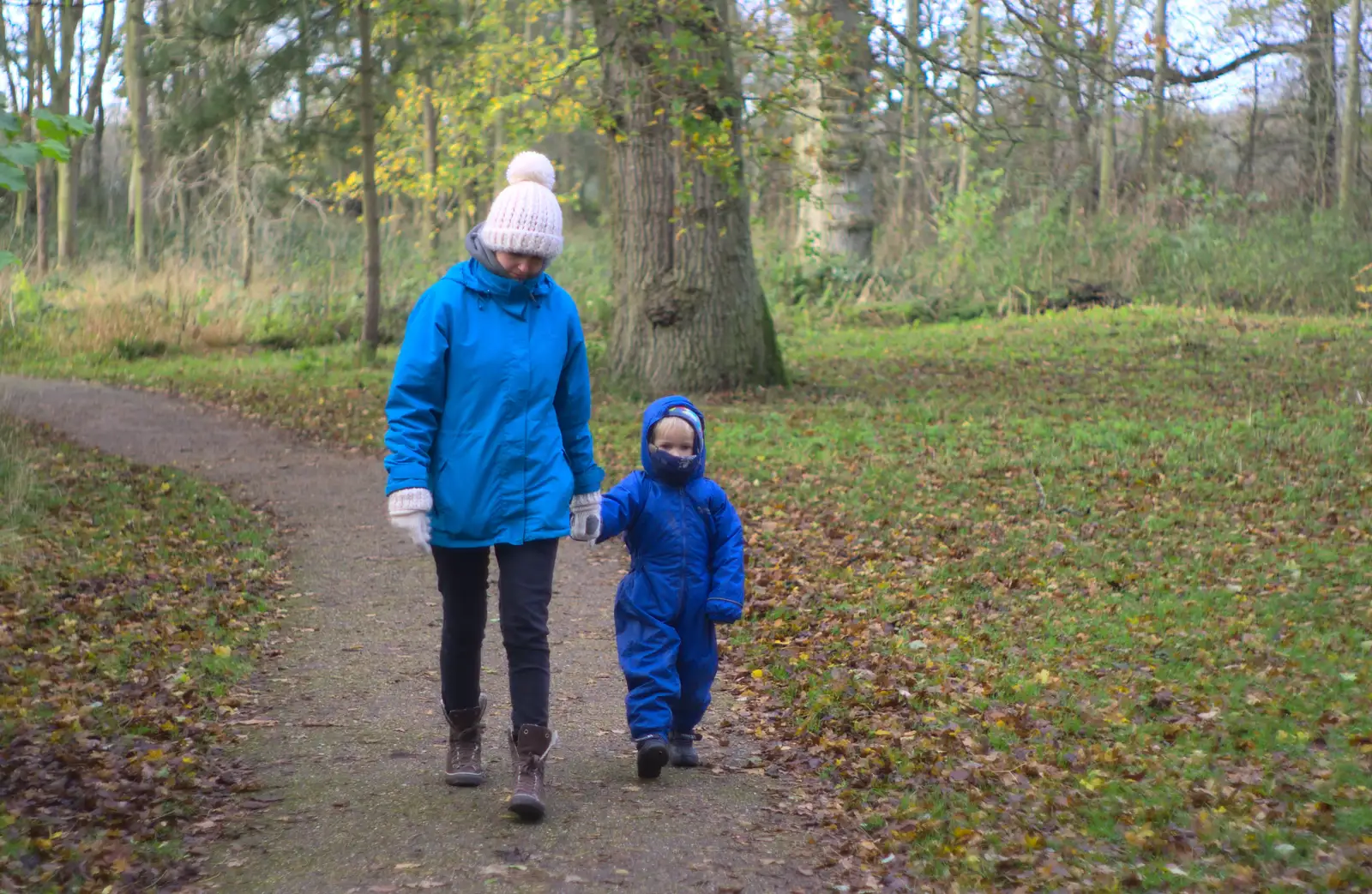 Harry in a snow suit at Thornham, from Hot-tub Penthouse, Thornham Walks, and Building, London and Suffolk - 12th November 2015