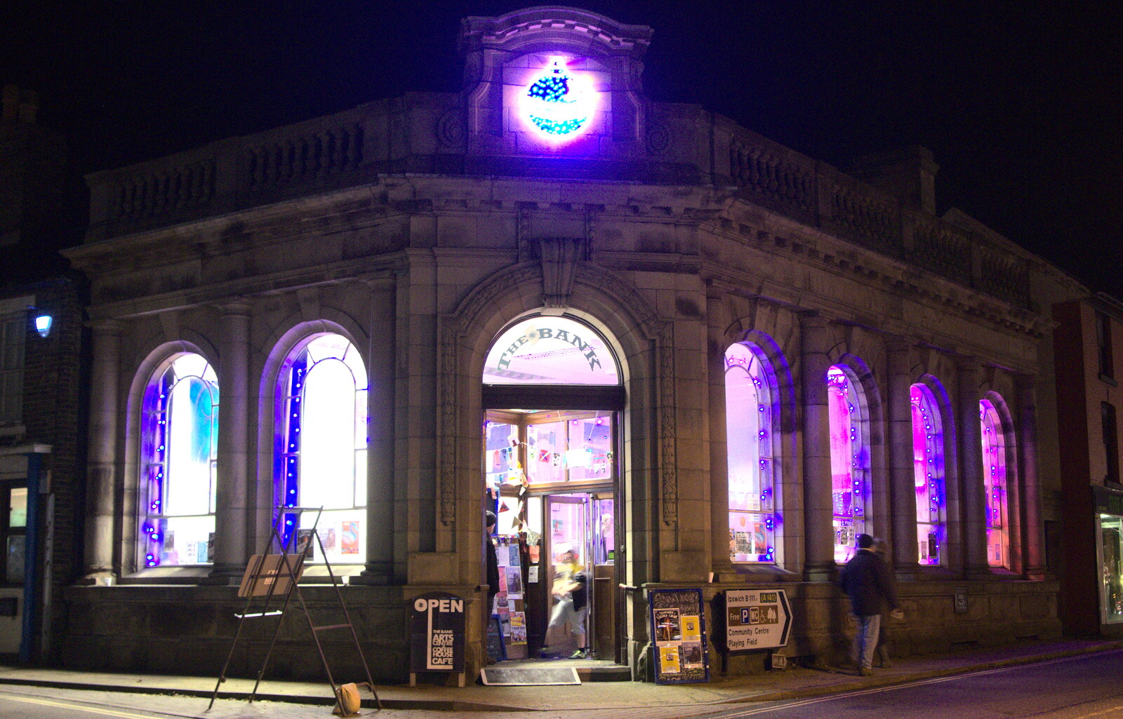 The Bank is all lit up from The Eye Christmas Lights, and a Trip to Norwich, Norfolk - 4th December 2015