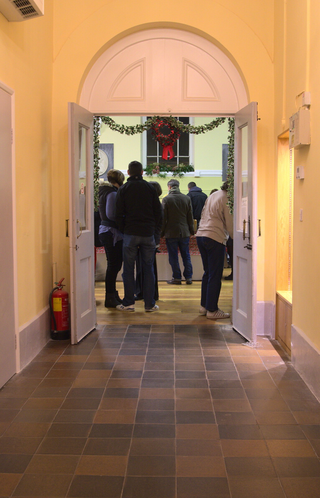 The town hall's entrance corridor from The Eye Christmas Lights, and a Trip to Norwich, Norfolk - 4th December 2015