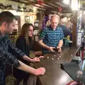 Paul flings his dice, The BSCC Christmas Dinner, and a Christmas Tree, Brome, Suffolk - 5th December 2015