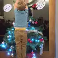 Harry stands on a stool to reach the high bits, The BSCC Christmas Dinner, and a Christmas Tree, Brome, Suffolk - 5th December 2015