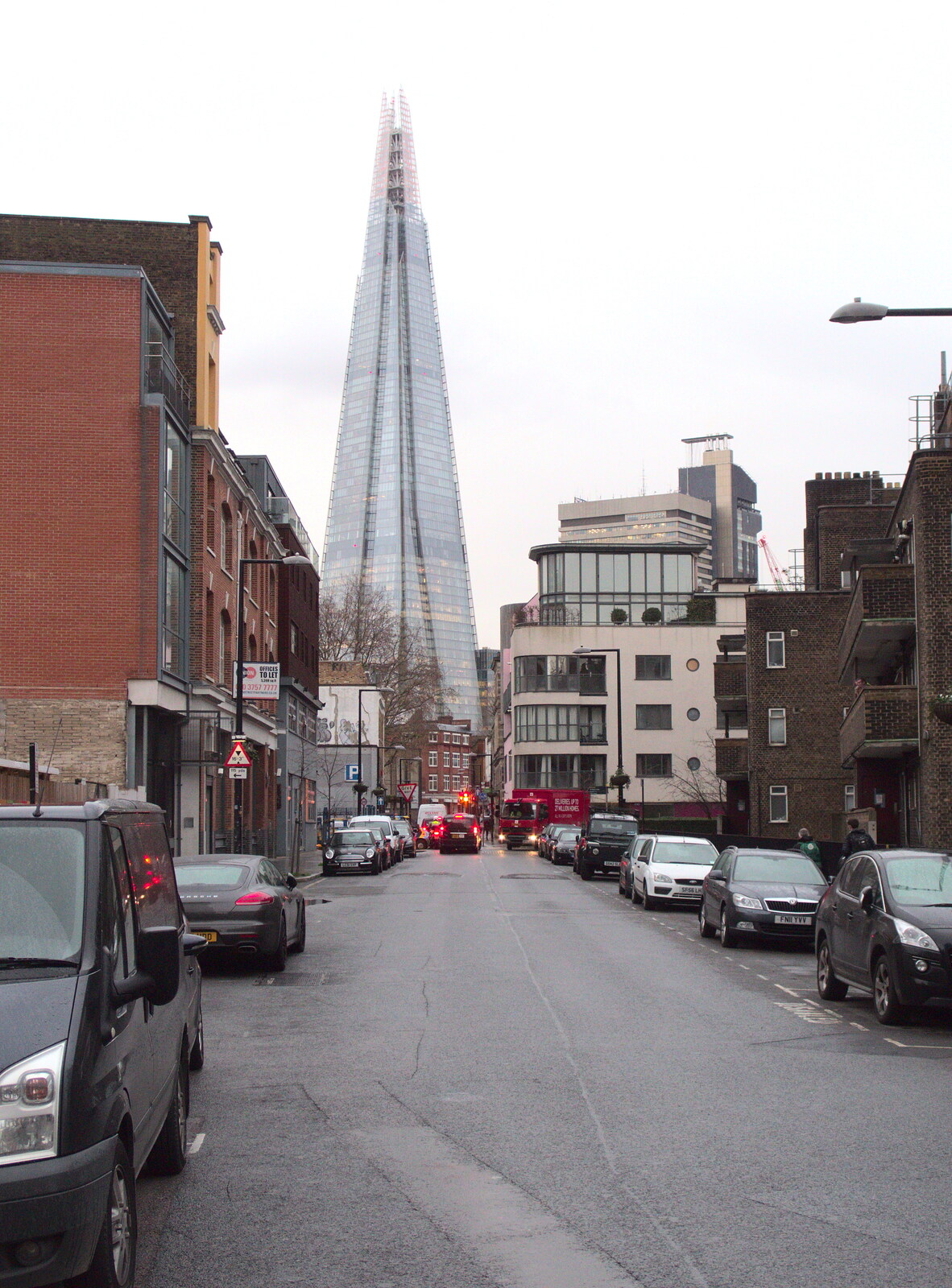 The Shard, as seen from Union Street from Southwark, Norwich, and a Power Cut, London, Norfolk and Suffolk - 12th December 2015