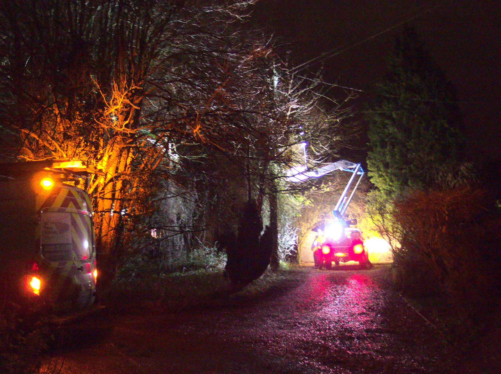UK Power Networks are out with their cherry picker from Southwark, Norwich, and a Power Cut, London, Norfolk and Suffolk - 12th December 2015