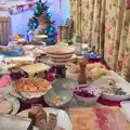 A table heaped with party food, A Party and a Road Trip to Chester, Suffolk and Cheshire - 20th December 2015