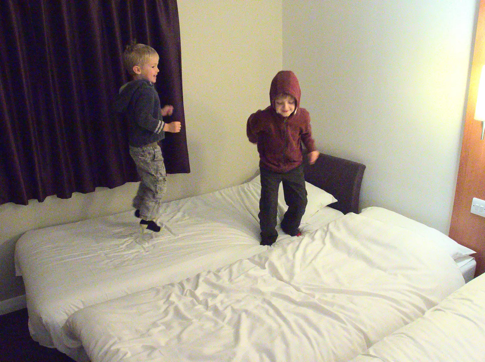 The boys bounce around, from A Party and a Road Trip to Chester, Suffolk and Cheshire - 20th December 2015