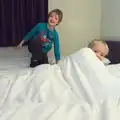 The boys just love to mess around in hotel beds, A Party and a Road Trip to Chester, Suffolk and Cheshire - 20th December 2015