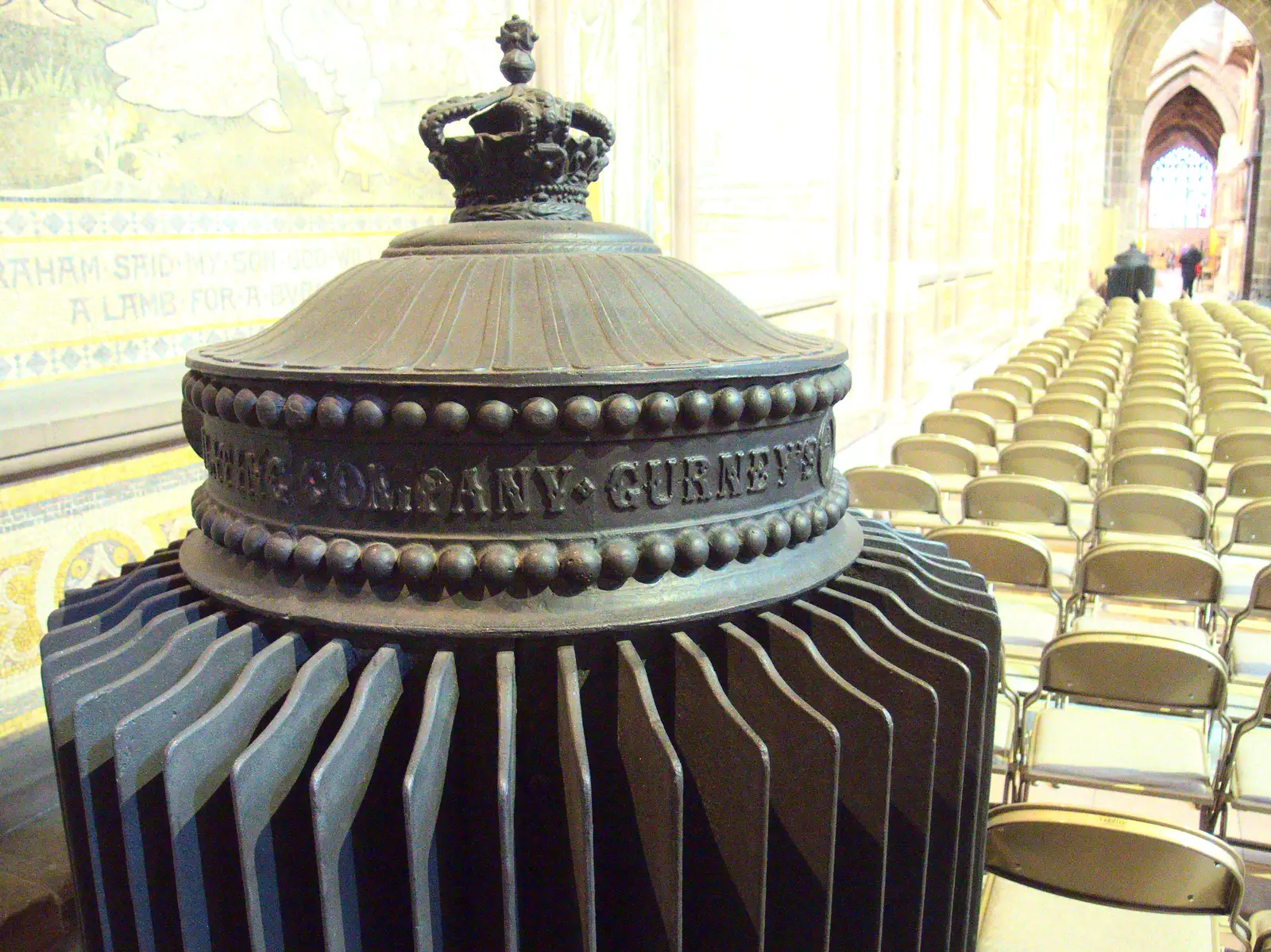 Massive Victorian radial-fin radiator, from A Party and a Road Trip to Chester, Suffolk and Cheshire - 20th December 2015