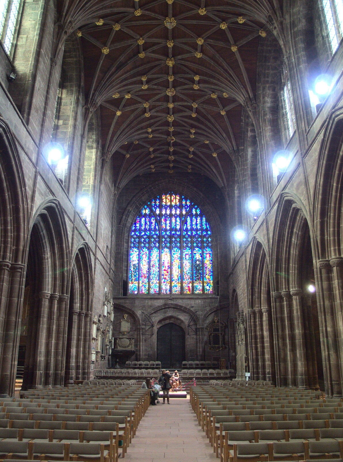 The nave of Chester Catherdral from A Party and a Road Trip to Chester, Suffolk and Cheshire - 20th December 2015