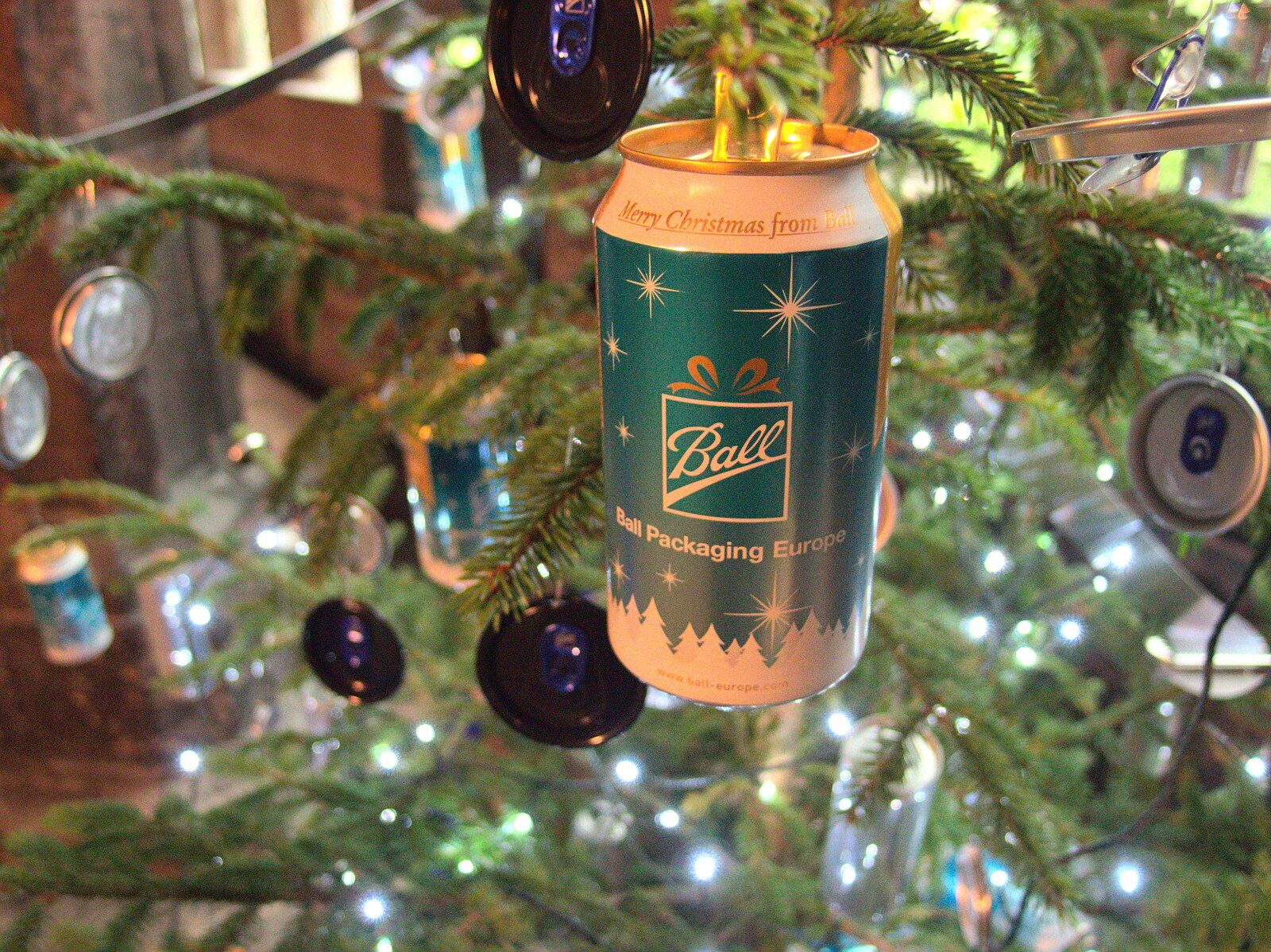 A cool beer-can bauble from A Party and a Road Trip to Chester, Suffolk and Cheshire - 20th December 2015