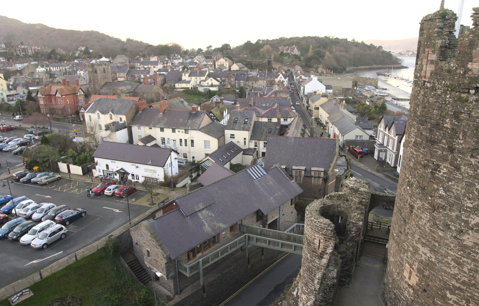A view over the town from Conwy, Holyhead and the Ferry to Ireland - 21st December 2015