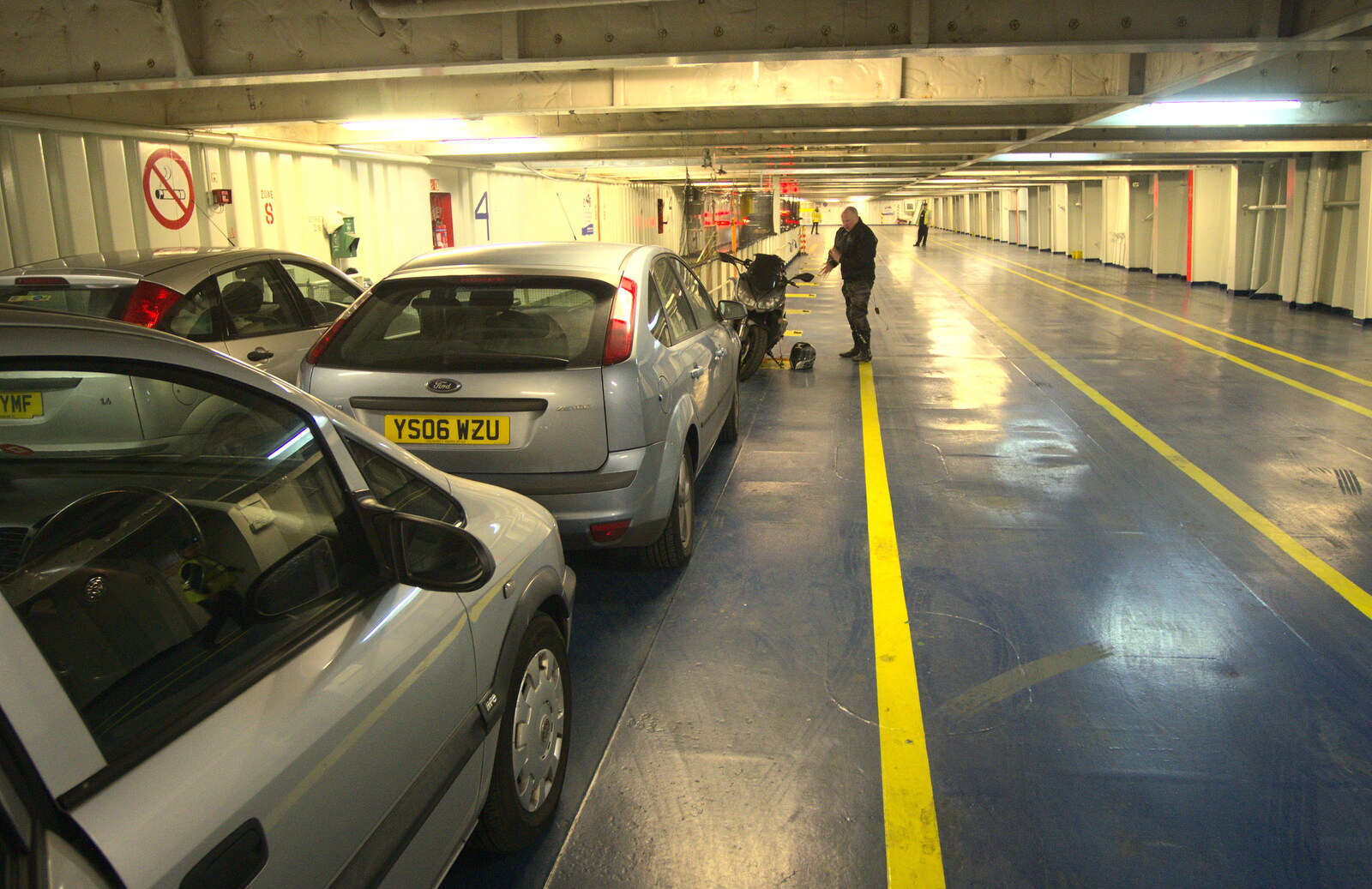 We're almost first in on the car deck from Conwy, Holyhead and the Ferry to Ireland - 21st December 2015