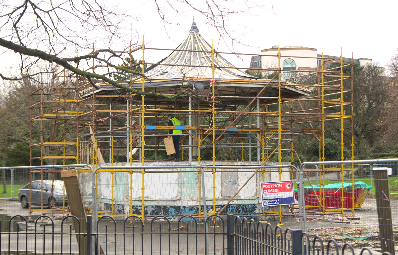 The Blackrock bandstand us being rebuilt from Conwy, Holyhead and the Ferry to Ireland - 21st December 2015