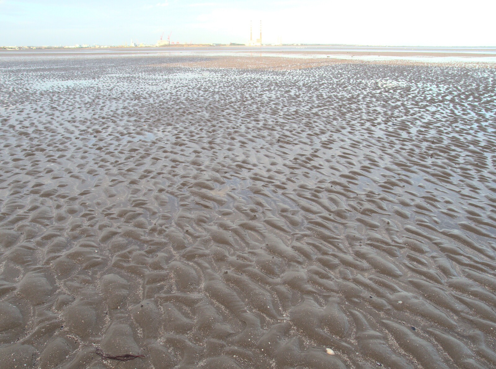 The ripply mudflats of Dublin Bay from Christmas Eve in Dublin and Blackrock, Ireland - 24th December 2015