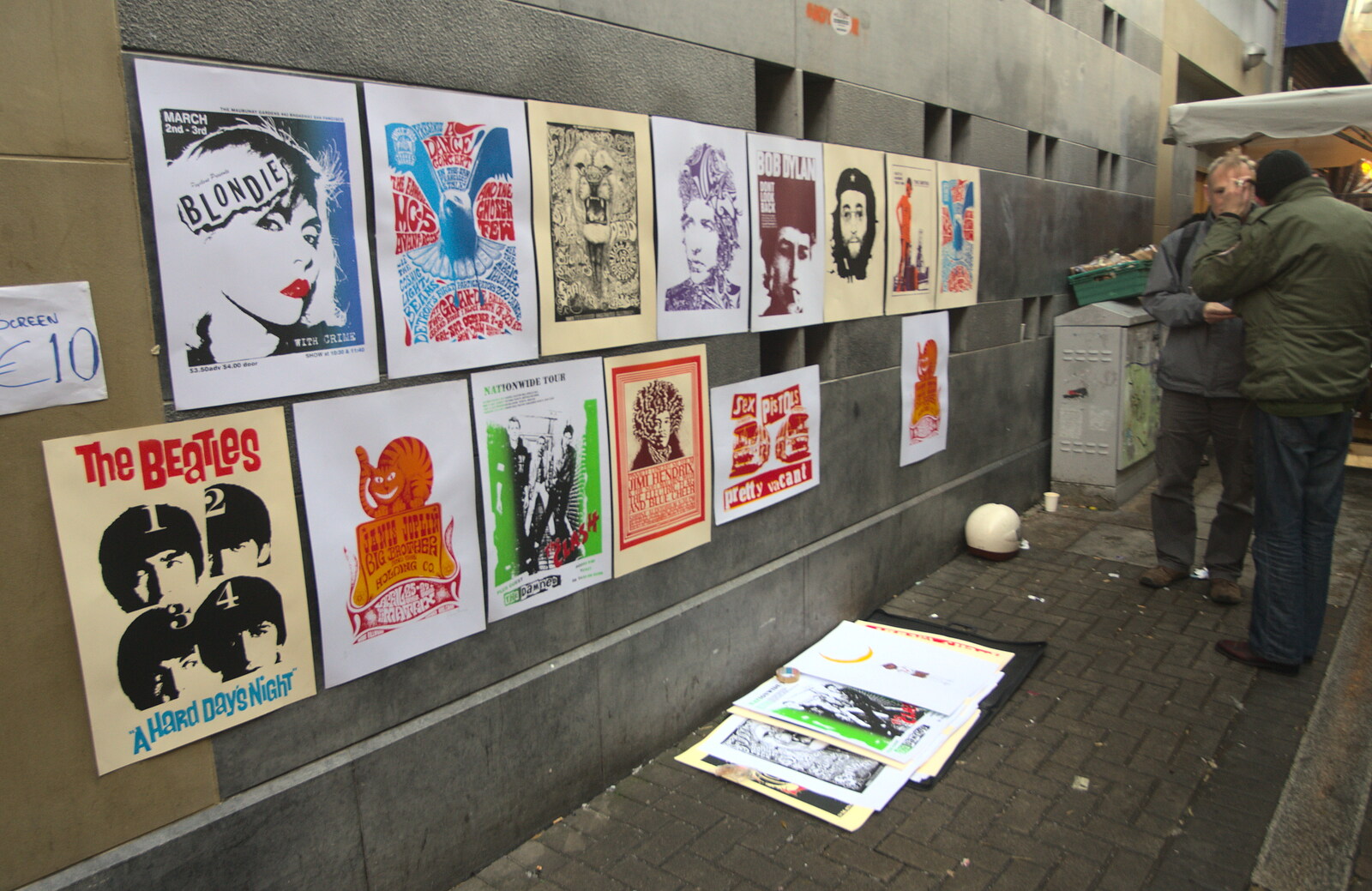 Posters on the wall like an SU poster sale from Christmas Eve in Dublin and Blackrock, Ireland - 24th December 2015