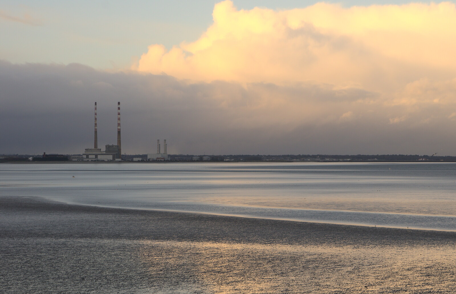 Evening clouds roll in over Poolbeg Winkies from Christmas Eve in Dublin and Blackrock, Ireland - 24th December 2015