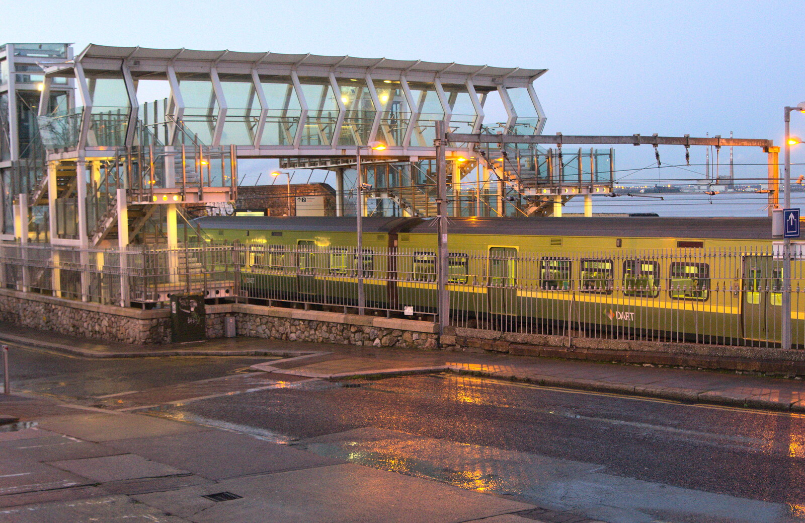 Another DART train trundles through from Christmas Eve in Dublin and Blackrock, Ireland - 24th December 2015
