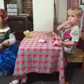 Annalua and Harry sit at their own special table, Christmas in Blackrock and St. Stephen's in Ballybrack, Dublin, Ireland - 25th December 2015