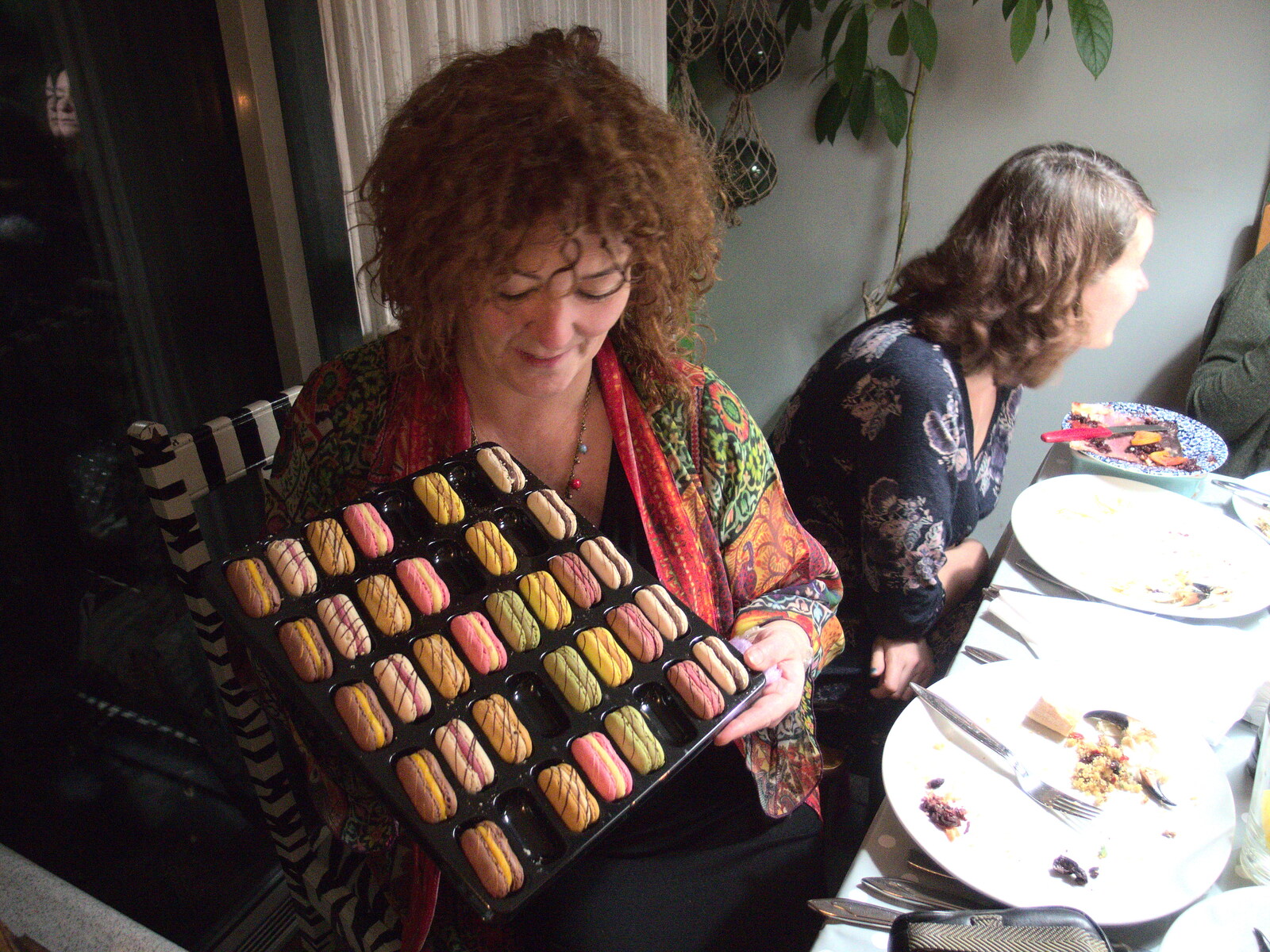 Caro gets some Macarons out from Christmas in Blackrock and St. Stephen's in Ballybrack, Dublin, Ireland - 25th December 2015