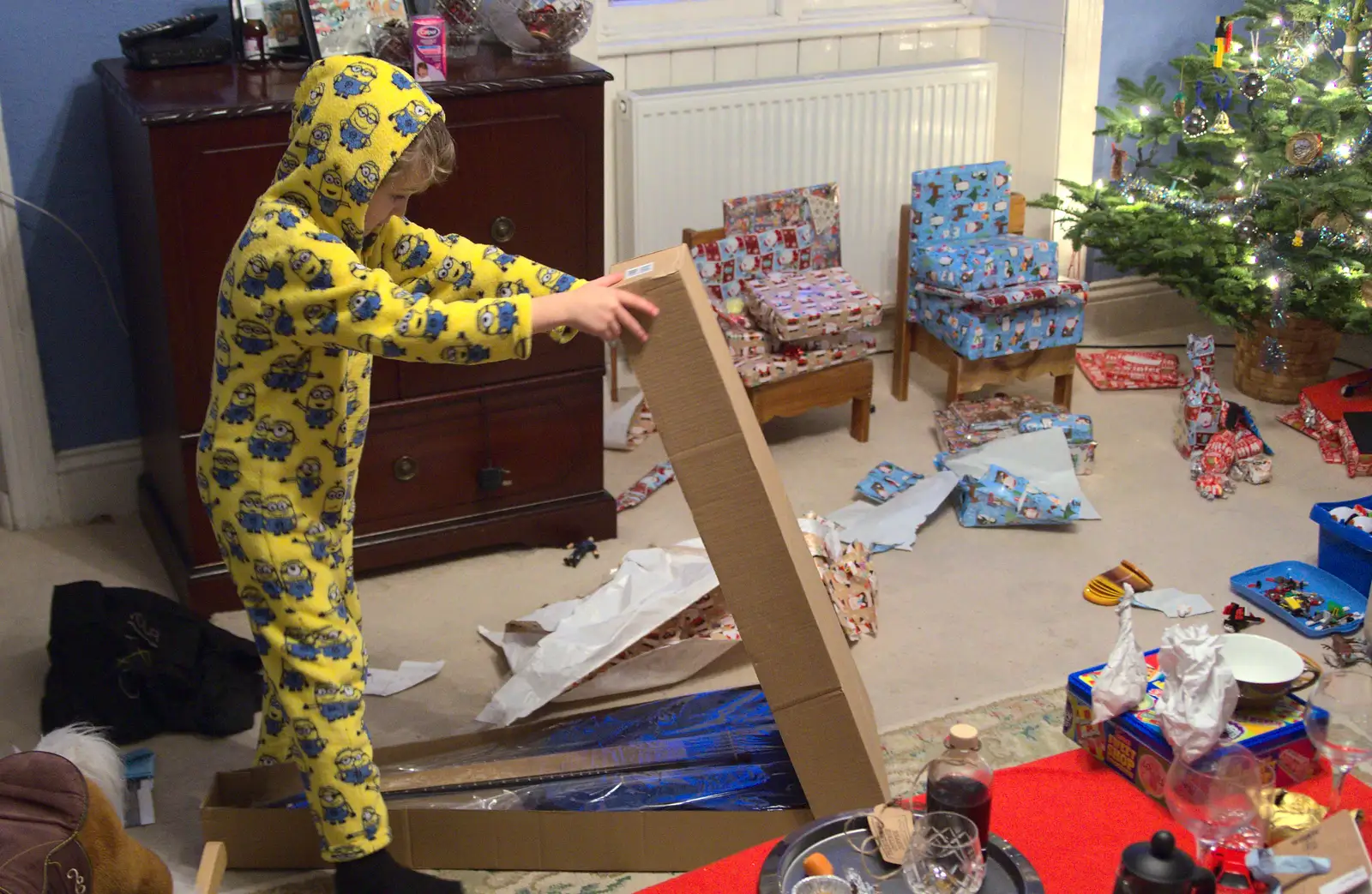 Fred gets a guitar, from Christmas in Blackrock and St. Stephen's in Ballybrack, Dublin, Ireland - 25th December 2015