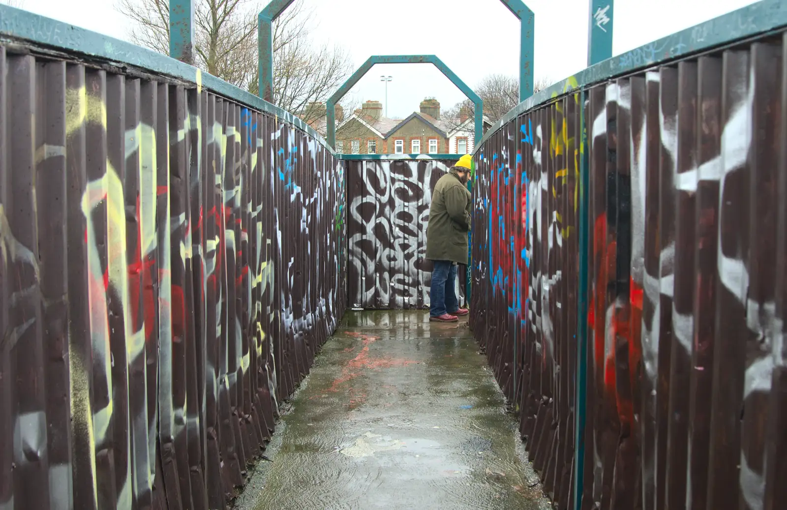 Noddy heads back of Graffiti Bridge, from Christmas in Blackrock and St. Stephen's in Ballybrack, Dublin, Ireland - 25th December 2015