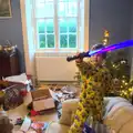 Fred waves a light sabre around, Christmas in Blackrock and St. Stephen's in Ballybrack, Dublin, Ireland - 25th December 2015