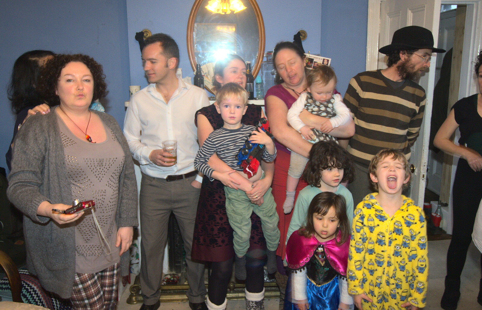 There's an attempt to do a family photo from Christmas in Blackrock and St. Stephen's in Ballybrack, Dublin, Ireland - 25th December 2015
