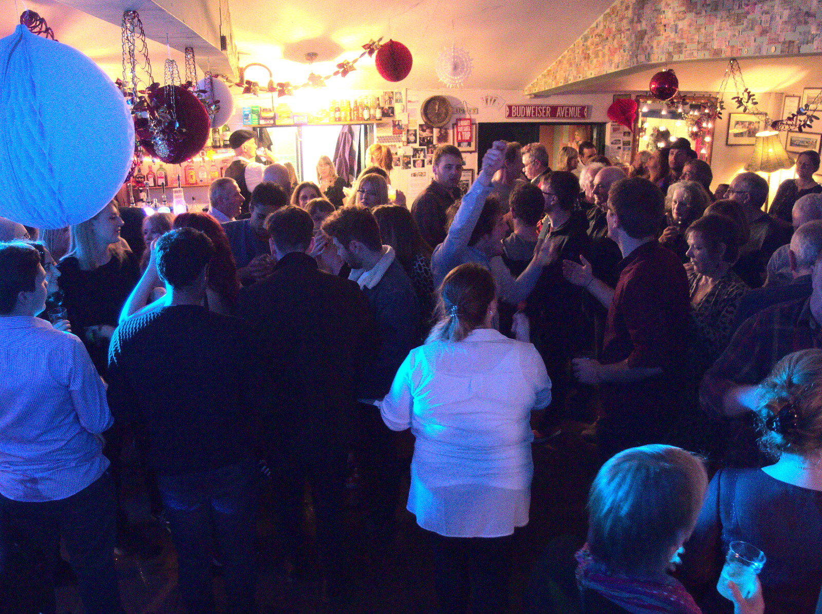 The crowd gets excited from New Year's Eve With The BBs, The Barrel, Banham, Norfolk - 31st December 2015