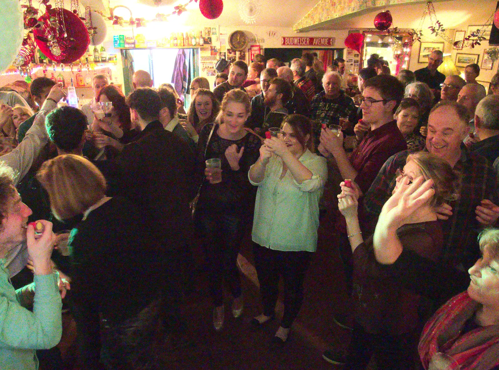 It's time for party poppers, from New Year's Eve With The BBs, The Barrel, Banham, Norfolk - 31st December 2015