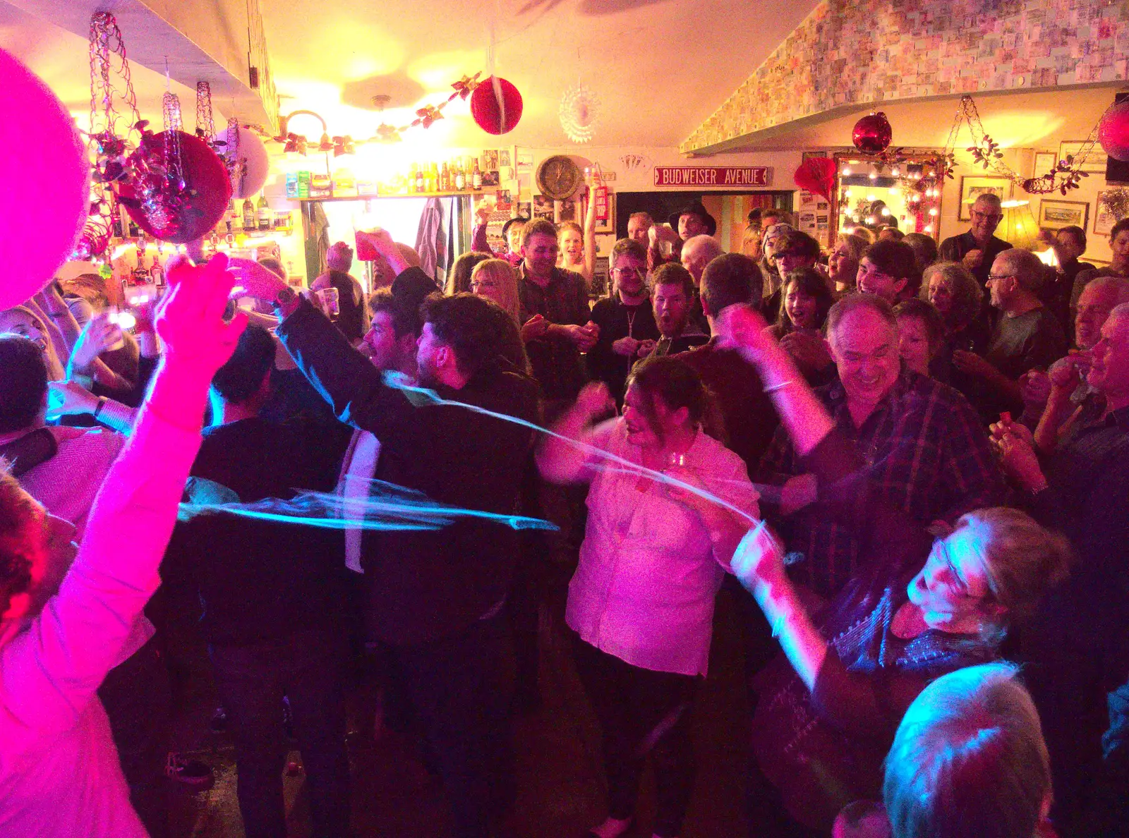 Party poppers are unleashed, from New Year's Eve With The BBs, The Barrel, Banham, Norfolk - 31st December 2015