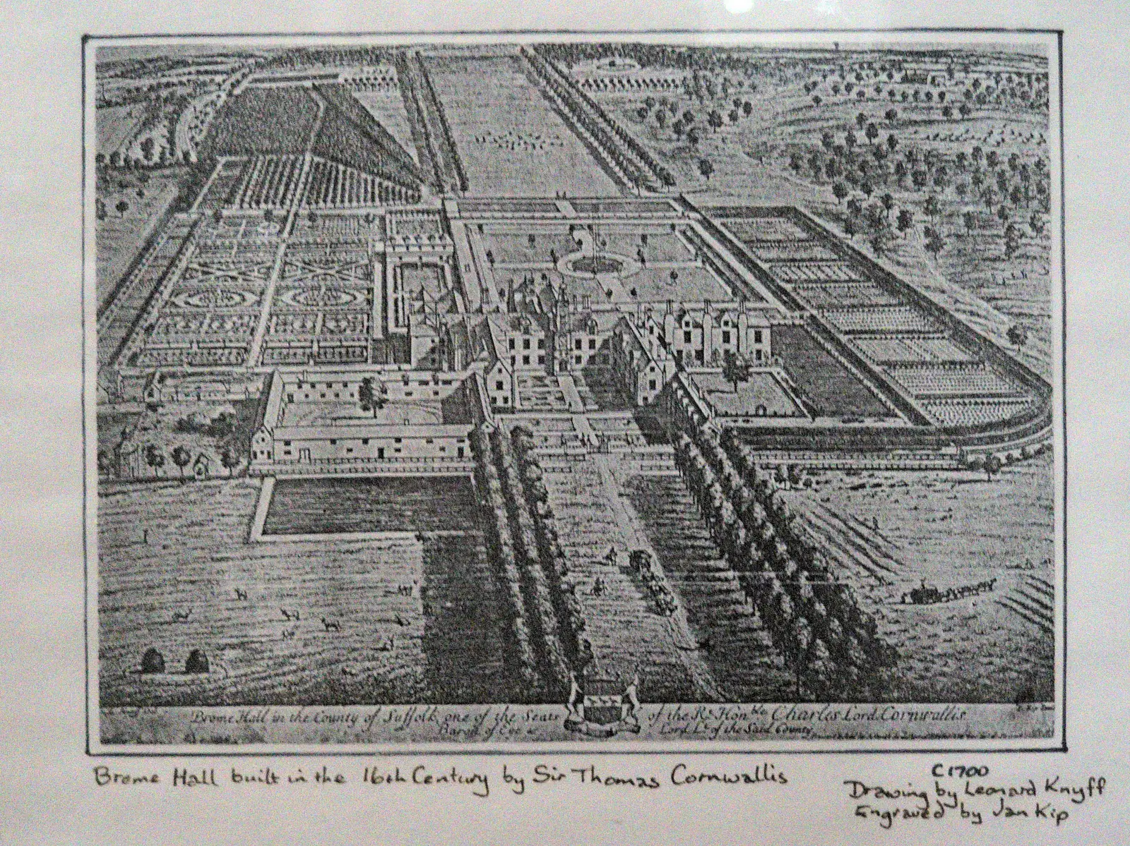 An engraving of the criminally-demolished Brome Hall, from New Year's Eve With The BBs, The Barrel, Banham, Norfolk - 31st December 2015