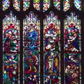 Stained glass in Brome Church, New Year's Eve With The BBs, The Barrel, Banham, Norfolk - 31st December 2015