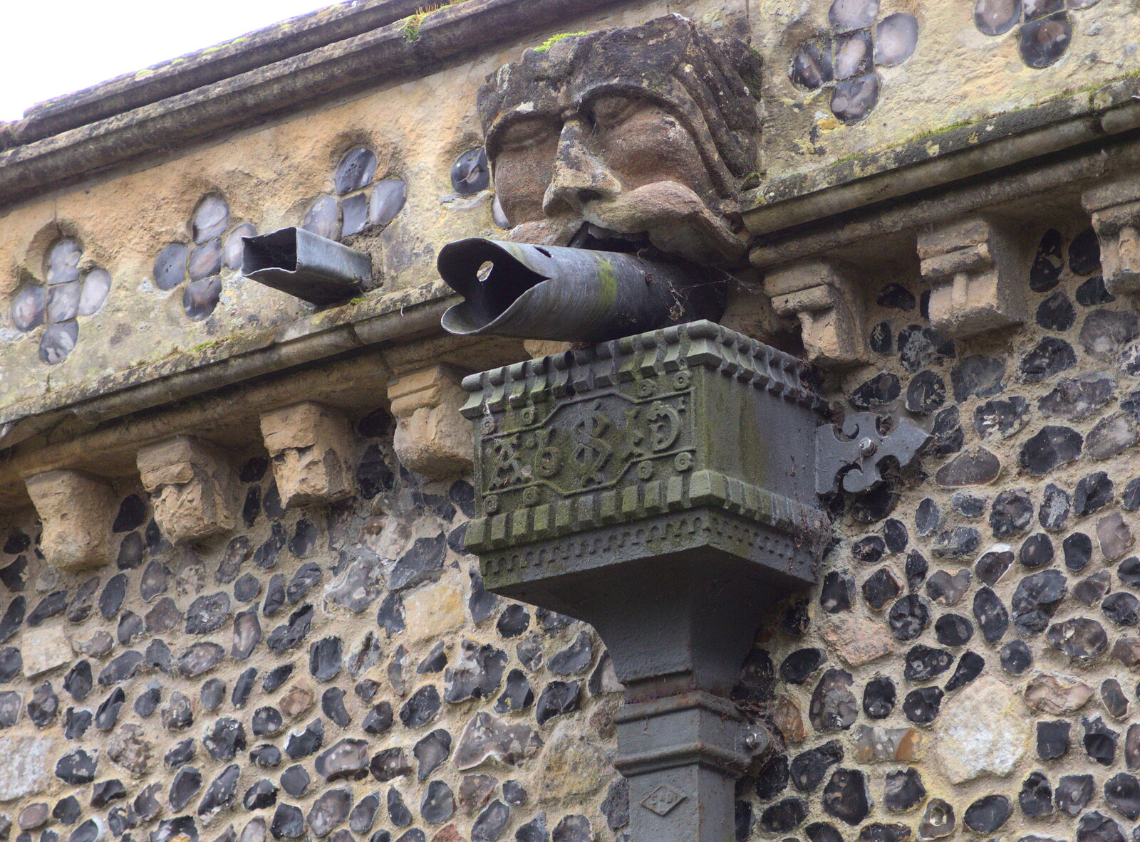 A gargoyle drain pipe from New Year's Eve With The BBs, The Barrel, Banham, Norfolk - 31st December 2015