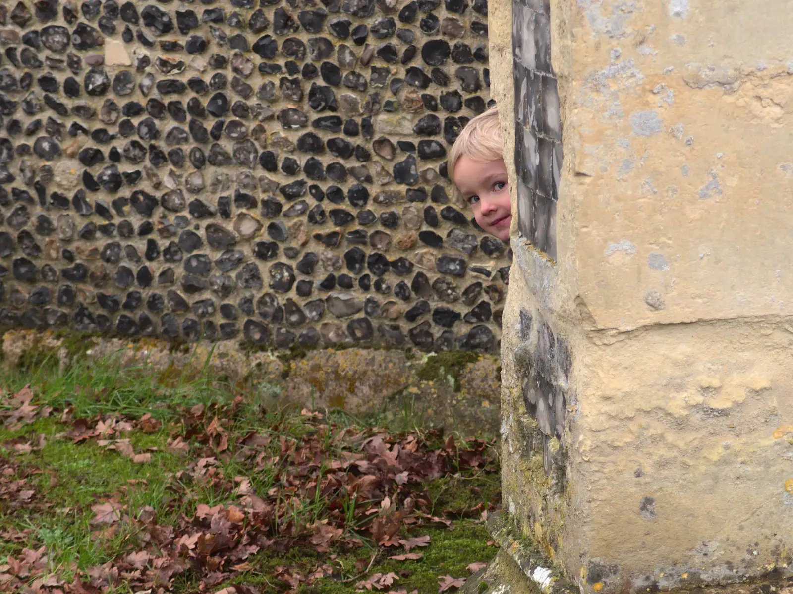 Harry does more peeking out, from New Year's Eve With The BBs, The Barrel, Banham, Norfolk - 31st December 2015