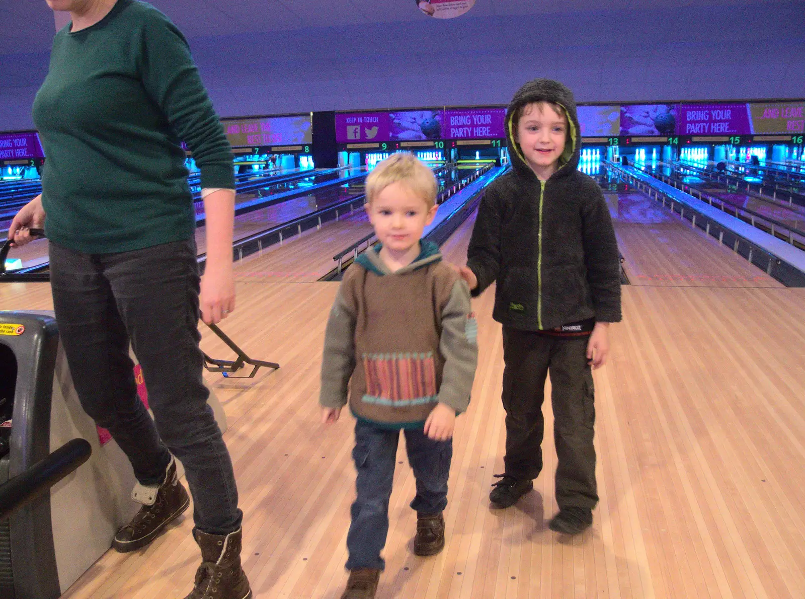 Harry and Fred, from Ten-Pin Bowling, Riverside, Norwich - 3rd January 2016