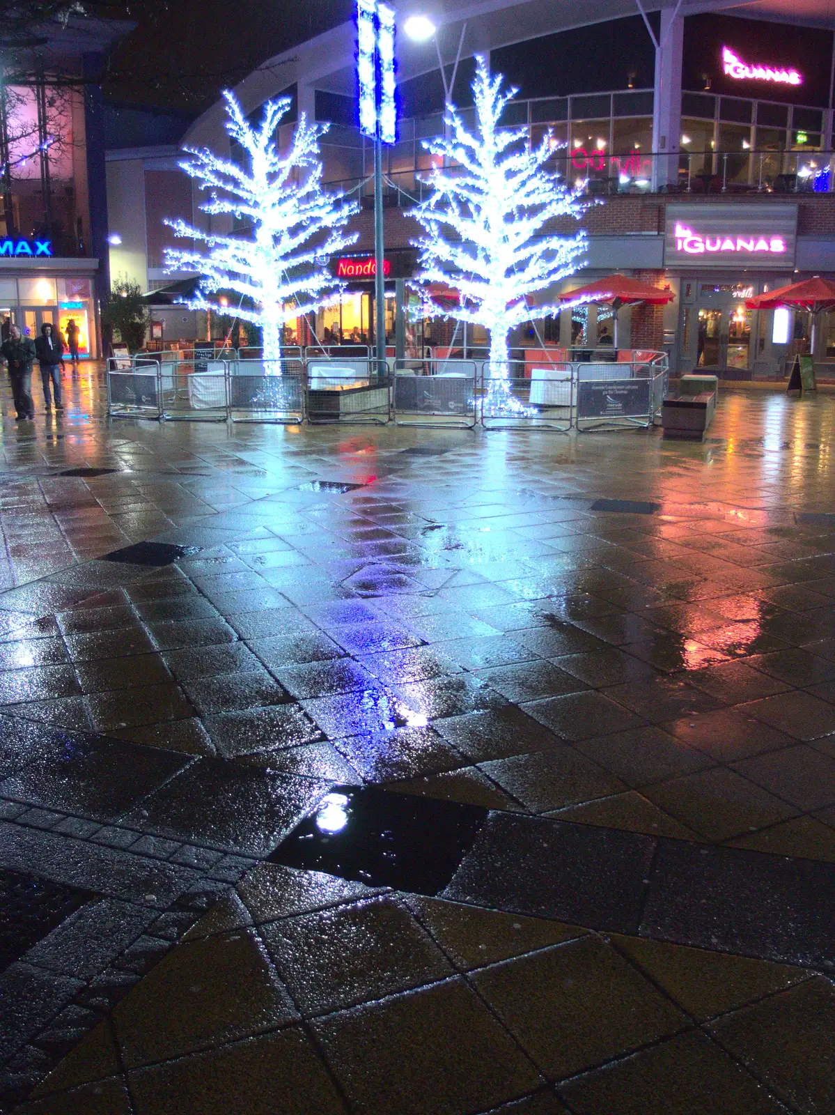 A couple of illuminated Christmas trees, from Ten-Pin Bowling, Riverside, Norwich - 3rd January 2016