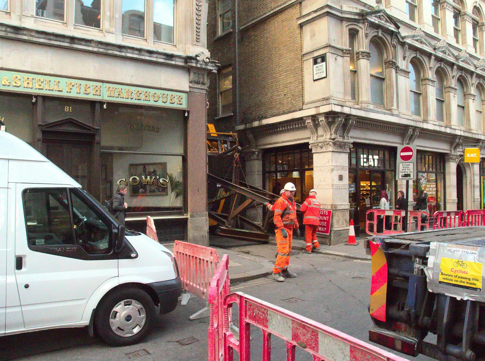 Large ironwork for Crossrail on Broad Street, from Ten-Pin Bowling, Riverside, Norwich - 3rd January 2016