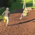 Fred follows Harry on the zip wire, Ten-Pin Bowling, Riverside, Norwich - 3rd January 2016