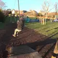 Fred has a go on the zip wire, Ten-Pin Bowling, Riverside, Norwich - 3rd January 2016