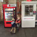 Isobel Goes to Lyon, Ipswich Station, Burrell Road - 24th January 2016, The boys gravitate to the food machine