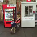 The boys gravitate to the food machine, Isobel Goes to Lyon, Ipswich Station, Burrell Road - 24th January 2016