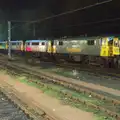 There's a rake of six Class 86 locos, Isobel Goes to Lyon, Ipswich Station, Burrell Road - 24th January 2016