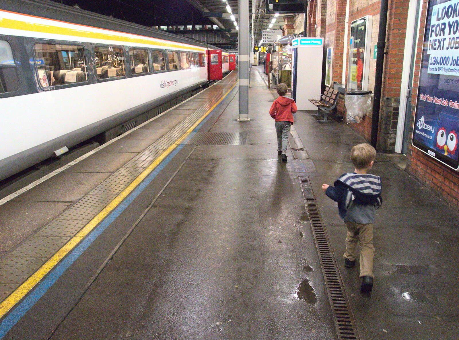 The boys on Platform 1 from Isobel Goes to Lyon, Ipswich Station, Burrell Road - 24th January 2016