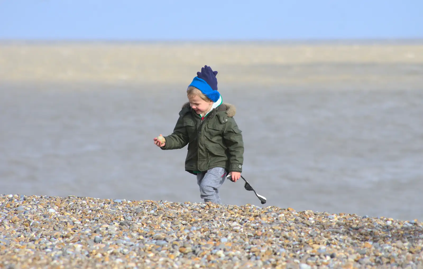 Harry stomps around, from A Trip to Aldeburgh, Suffolk - 7th February 2016