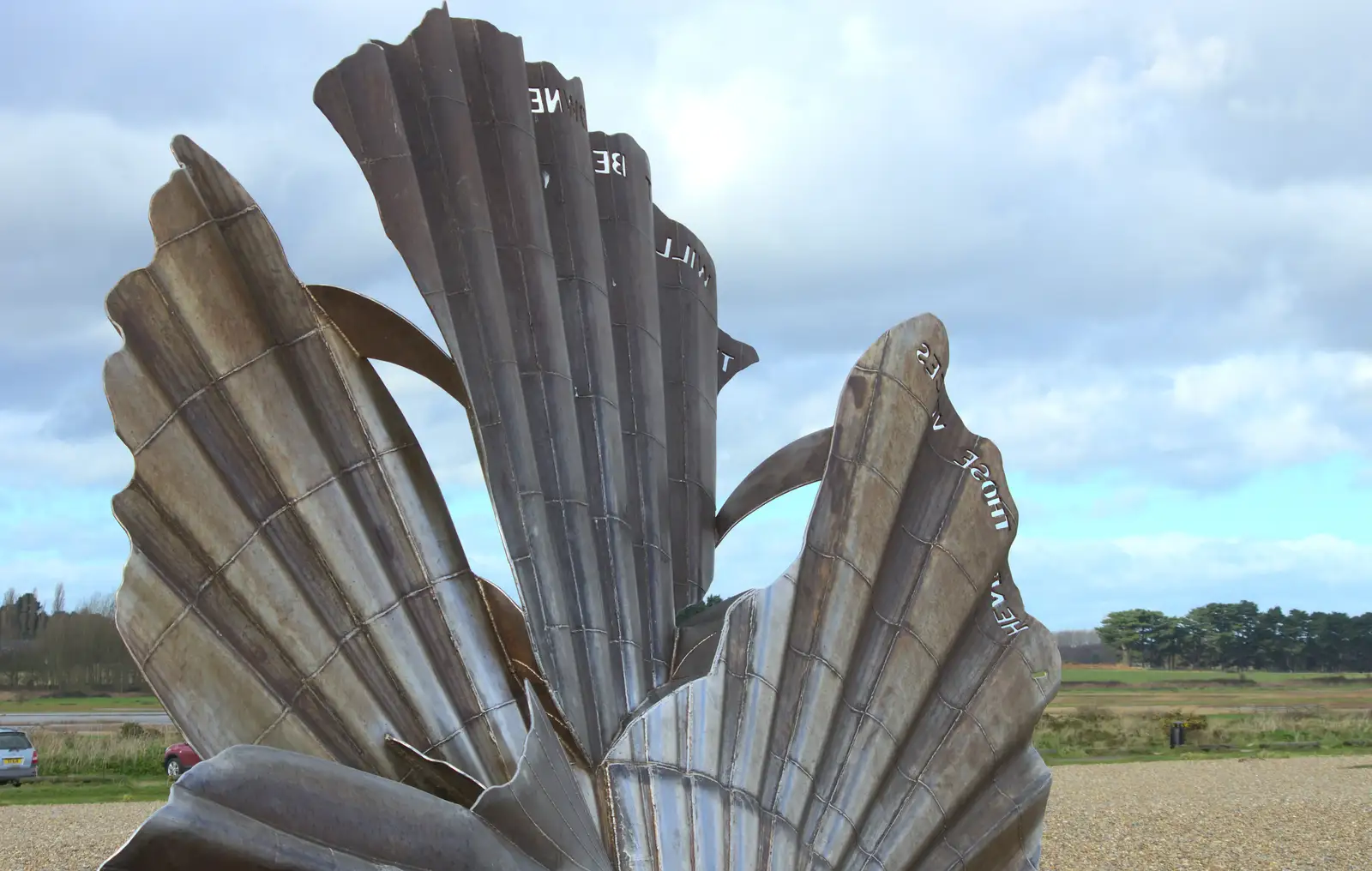 Maggi Hambling's sculpture close up, from A Trip to Aldeburgh, Suffolk - 7th February 2016