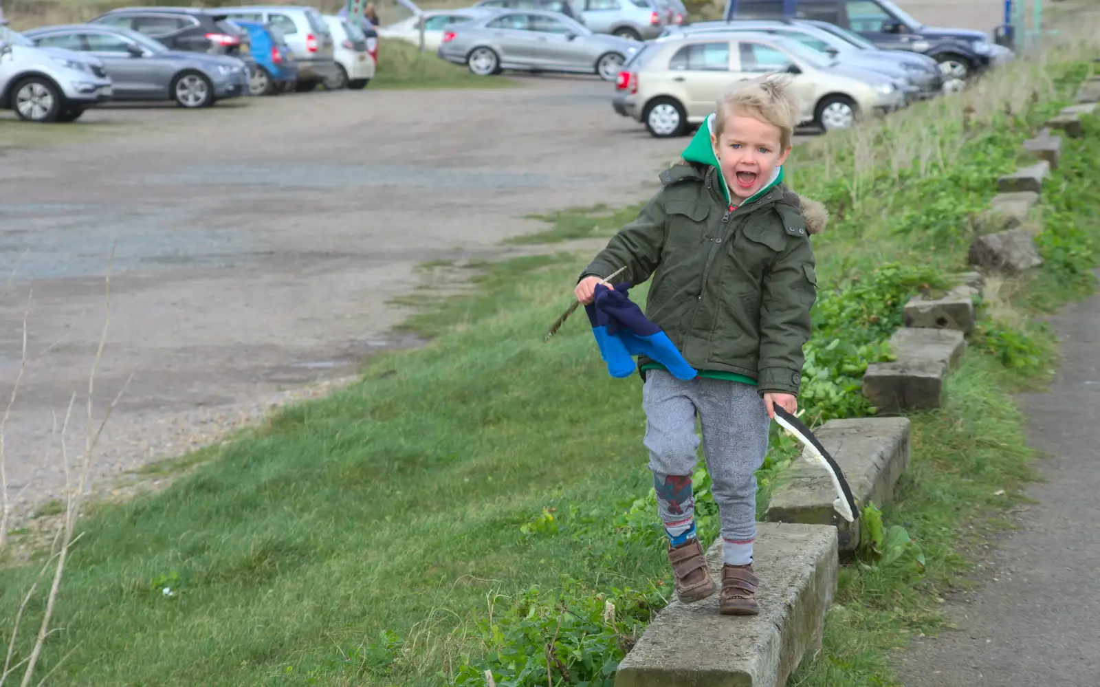 Harry does some shouting, from A Trip to Aldeburgh, Suffolk - 7th February 2016