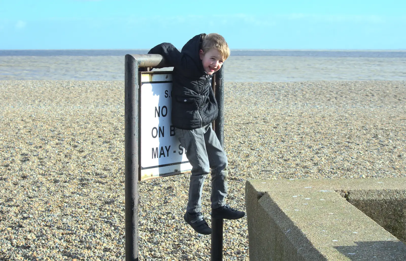 Fred literally hangs around, from A Trip to Aldeburgh, Suffolk - 7th February 2016