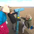 The boys play with a telescope, A Trip to Aldeburgh, Suffolk - 7th February 2016